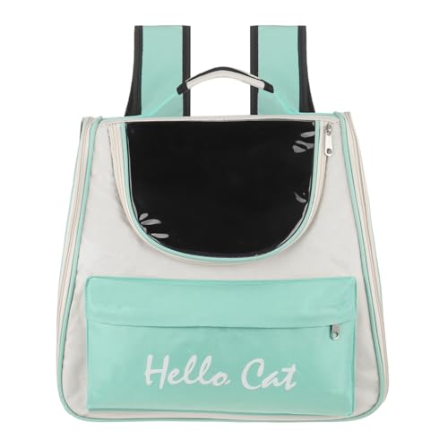 Cat Backpack Carrier, Large Space & Breathable, Ventilated Mesh Design Pet Backpack for Cats or Small Dogs, Intended for Hiking/Camping/Traveling (Green, 14.6"x9.8"x13.4") - color: Green