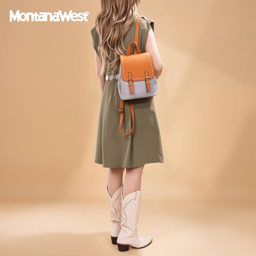 Montana West Small Backpack Purse for Women Vegan Leather Mini Womens Backpack Cute Convertible Shoulder Bag - color: Jean