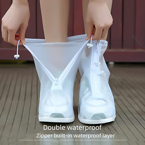 Zbyoujer Waterproof Shoe Covers - Boot Covers Shoe Covers for Rain Overshoes Reusable Over Shoes Galoshes Shoe Protectors with Waterproof Zipper Not-Slip Rain Shoe Covers for Women and Men - size: XXXL(Women 11-13,Men 9-12)