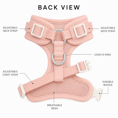Premium No-Pull Dog Harness Soft Neoprene & Breathable Mesh Vest with Front & Back Clip D-Rings Adjustable Lightweight Walking Harness for Puppies, Small & Medium Dogs (Baby Pink, M) - color: Baby Pink, size: M: Neck=15.4-20.1''/Chest=18.1-24.4''