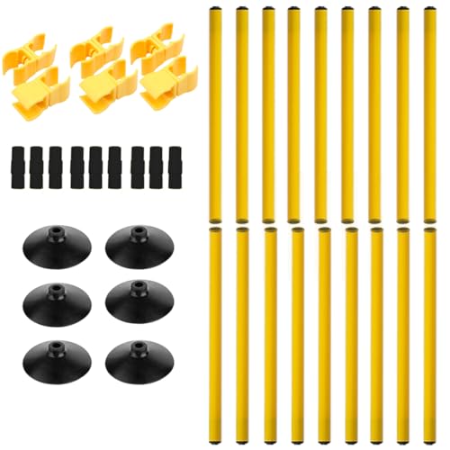 Adjustable Height Agility Hurdle Set Multi-Function Soccer Trainning Pole Set Coaching Sticks with Rubber Base - color: 3.3 FT
