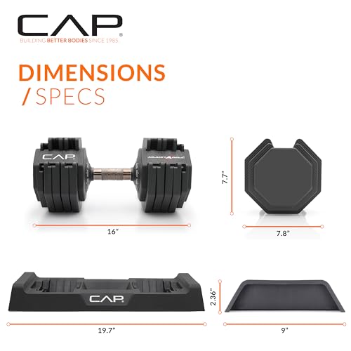 CAP ADJUSTABELL Adjustable Dumbbell Weights - Singles & Pairs | 12.5 lb, 25 lb & 55 lb | Multiple Handle Options - size: 55 lb - Copper Handle, style: Pair