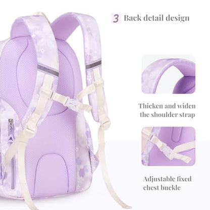 Girl backpack,Kids Backpack for Girl Kawaii Lightweight School Backpack Anti-theft Back Pocket Print Flowers Elementary Bookbag(Blue) - color: Blue