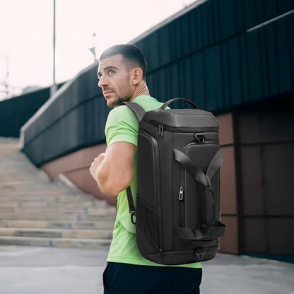 Gym Bag for Men with Shoes Compartment - 40L Duffle Bag for Travel with Wet Pocket & Laptop Compartment,Waterproof Carry On Sports Bags Gym Backpack with Water Bottle Holder