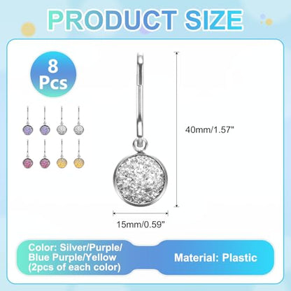 uxcell Zipper Pulls Charm, Zipper Pull Replacement Repair Zip Head Handle for Luggage Clothing - color: Silver/Purple/Blue Purple/Yellow