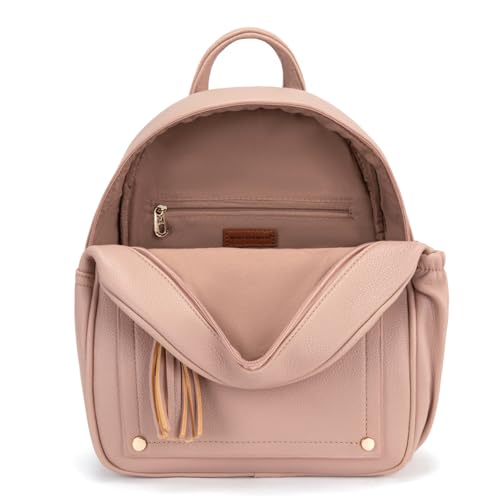 Montana West Mini Backpack Purse for Women Anti Theft Backpacks with Secured Zipper and Tassel - color: Medium Pink