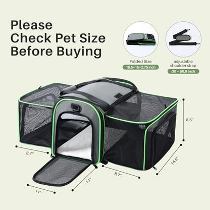 Gardner Pet Expandable Cat Carrier Airline Approved (18x12x12 in), 2-Side Square Extension Pet Travel Carrier for Medium Cats up to 15 lbs, Mesh Soft-Sided Cat Carrier Bag - color: Grand Edition (18"x 12"x 12")
