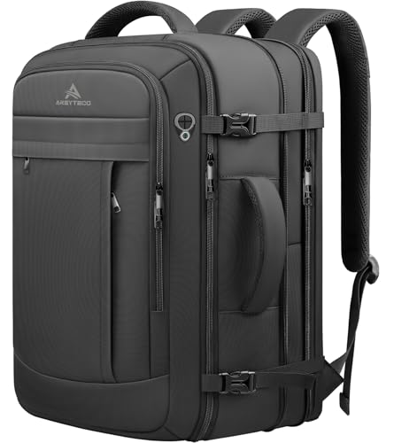 AREYTECO 55L Extra Large Travel Laptop Backpack,Carry On Backpack for Men, Expandable Big Capacity Heavy Duty Business Suitcase Daypack Bag Fits 18.4 Inch Laptops, Travel Gifts for Men Women, Black - color: Black, size: 18.4 Inch (22''x14''x11'')