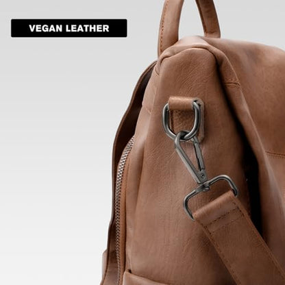 molshine Backpack,Fashion Casual Travel PU Leather Daypack Bag Shoulder Rucksack Handbags for Women HB041 - color: Brown