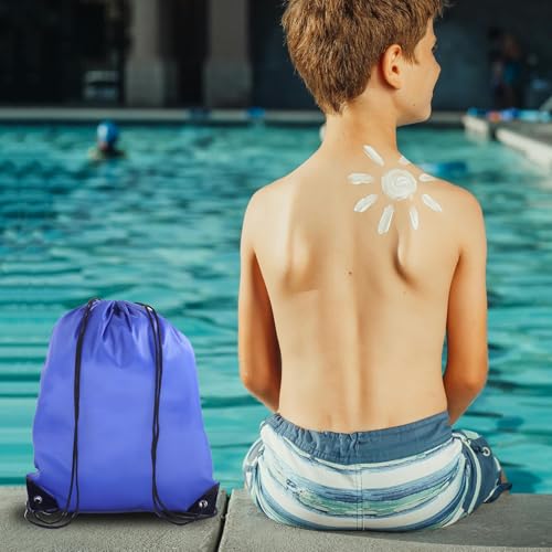 Drawstring Backpacks,10 Pack — Lightweight Drawstring Bags, Gym Sack for Sports, Daily Use & Travel (10, Blue) - color: Blue