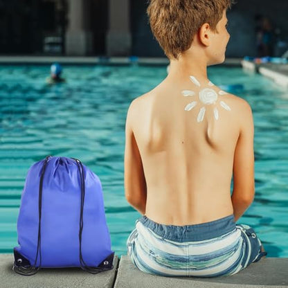 Drawstring Backpacks,10 Pack — Lightweight Drawstring Bags, Gym Sack for Sports, Daily Use & Travel (10, Blue) - color: Blue