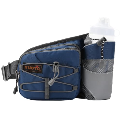 Waist Pack with Water Bottle Holder for Running Walking Hiking Fanny Pack Hydration Belt - color: Blue