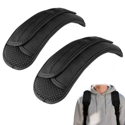 LELE LIFE 2 Pack Shoulder Strap Pads with Non-Slip Dots, Breathable Ultra Thick Shoulder Pads Cushion for Backpack Straps, Crossbody Bag, Guitar, Belt, Camera, Black