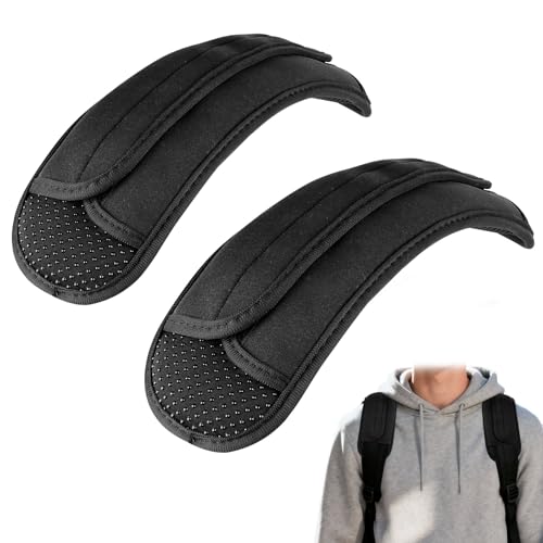 LELE LIFE 2 Pack Shoulder Strap Pads with Non-Slip Dots, Breathable Ultra Thick Shoulder Pads Cushion for Backpack Straps, Crossbody Bag, Guitar, Belt, Camera, Black