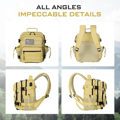 Boomistry 15L Mini Tactical Backpack Small Tactical Backpack for Women, Military Molle Backpack for Gym, Daily (Khaki) - color: Khaki-15l