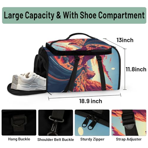Gym Backpack, Water Resistant Carry-On Bag with Padded Shoulder Straps