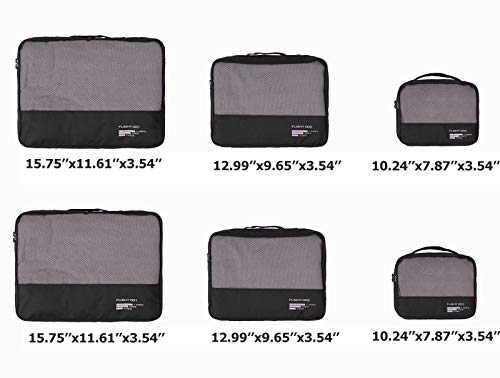Packing Cubes Set Travel Luggage Organizers Suitcase Lightweight Accessories Black - color: Black