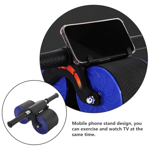 Lurrose Automatic Rebound Ab Wheel Roller with Pad, Abdominal Muscle Fitness Equipment for Household Core Training, Belly Exercising Disc for Stomach Workout and Strengthening