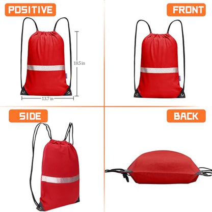 AYKRM Red Drawstring Backpack Bag work Sackpack - color: Red