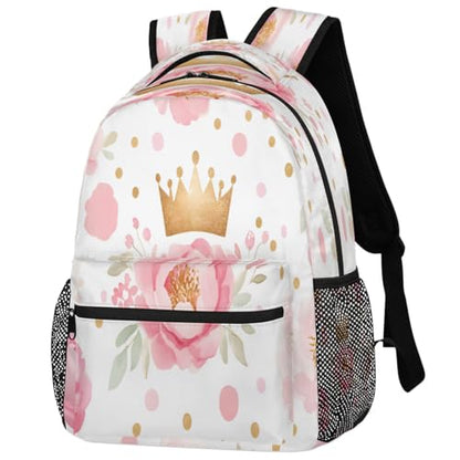 Pink Crown Laptop Backpack for Women 17 inch Backpacks Lightweight Computer Bag Rucksack Casual Daypack Work Travel - color: Multicolor-7