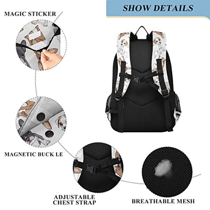 ALAZA Cute Puppy Dog Print Laptop Backpack Purse for Women Men Pug Animal Large Travel Bag Casual Daypack with Compartment & Multiple Pockets - color: Dog