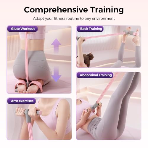Multifunction Pedal Resistance Band, Pedal Resistance Bands with Handles - 2026 New Elastic Rubber Exercise Band for Full Body Workout, Arm, Leg - color: Green