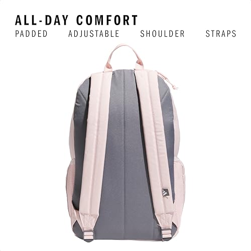 adidas Classic 3-Stripe Backpack for Laptop, School and Travel, 28L - color: Sandy Pink/Onix Grey