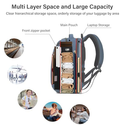 MILADA Travel Backpack For Men Laptop Backpack Women Business Carry On Backpack Airline Approved Fits 16.5 Inch Laptop Bag Work Backpack, Blue - color: Blue
