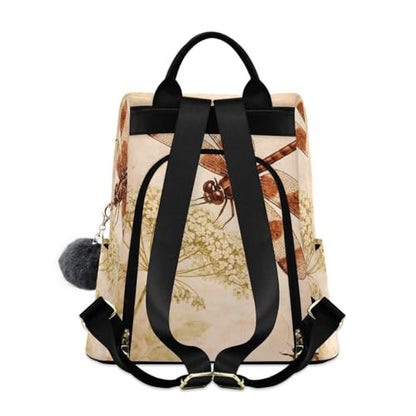 ALAZA Watercolor Retro Dragonfly Dandelion Backpack Purse with Adjustable Straps for Woman Ladies - color: Multi 3