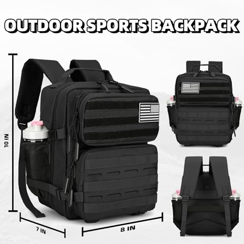 9L Mini Tactical Backpack for Men and Women Tactical Backpack Small for Hiking Small Tactical Bag Fitness Pack - color: Black