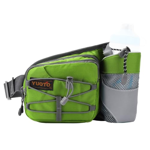 Waist Pack with Water Bottle Holder for Running Walking Hiking Fanny Pack Hydration Belt - color: Bright Green