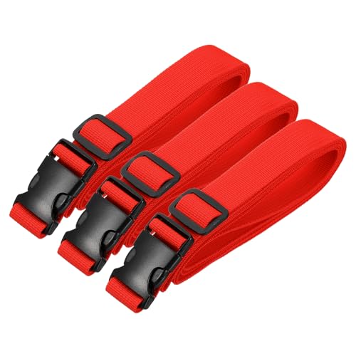 PATIKIL Utility Straps with Quick Release Buckle, (1 Inch x 6 Feet, Red) (3 Pcs) Adjustable Luggage Polyester Straps Backpack Webbing, Suit for Sleeping Bag/Camping/Hiking - color: Red, size: 1 Inch x 6 Feet
