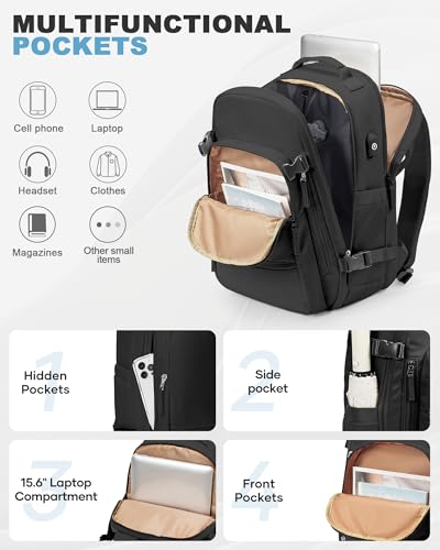 coofay Vacuum Backpack Travel with Pump Vacpack Backpack with Vacuum System Travel Compression Backpacks for Women Mochila De Viaje Carry on Luggage - color: B-black