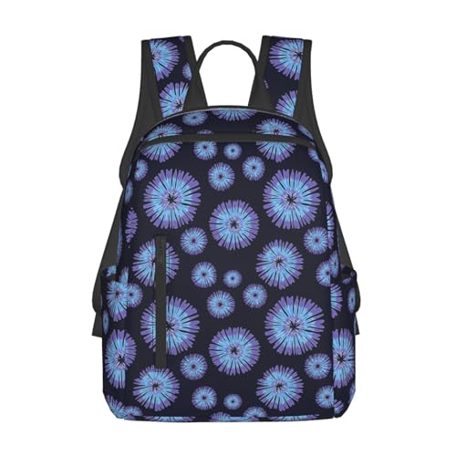 Laptop Backpack Tie Dye Blue Purple, Cushioned Back Panel, Front Zip, for Daily Commute & Outdoors - color: Picture (829)
