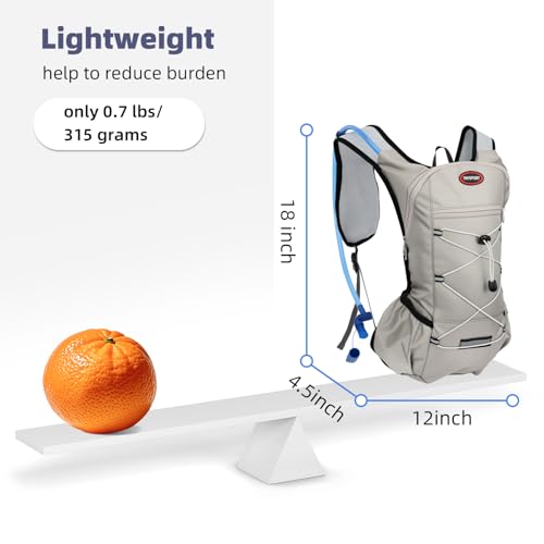 2 Pack Hydration Backpack Pack with 2L Hydration Bladders, TNYSPORT Lightweight Breathable Water Backpack with Multiple Pockets, Reinforced Shoulder Straps for Hiking, Running, Biking