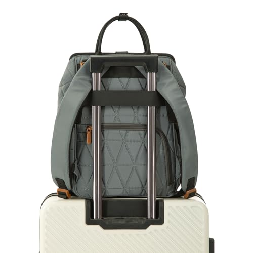 Montana West Wrangler Diaper Bag Backpack Baby Essentials Bag Quilted Travel Backpacks with Insulated Pockets, Portable Changing Pad, Stroller Straps, Pacifier Case - color: Grey