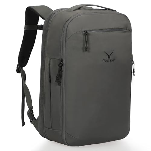 Hynes Eagle TSA Friendly Travel Backpack for Men Women Carry on Backpack 40L Flight Approved Laptop Backpack for 17 inches Compressible Weekender Bag Overnight Backpack Dark Grey - color: Dark Grey