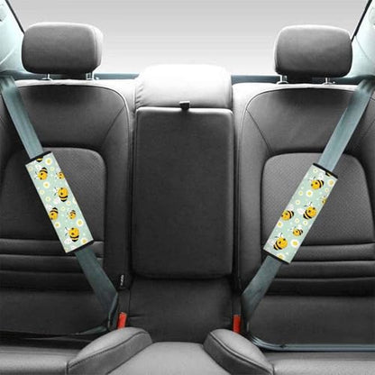Dreaweet Seat Belt Cover Pad Cute Bee Car Accessories Seatbelt Covers for Women Girly Soft Seatbelt Cushion Shoulder Strap Pad for Bag Backpack - color: Bee