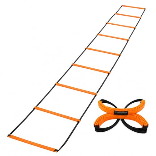 Qianly Kids Agility Ladder, Speed Ladder Training for Football & Soccer, 15ft Agility Speed Ladder with Storage Bag, Team Conditioning Equipment, Agility Agility Ladder 10 Grid - style: Agility Agility Ladder 10 Grid