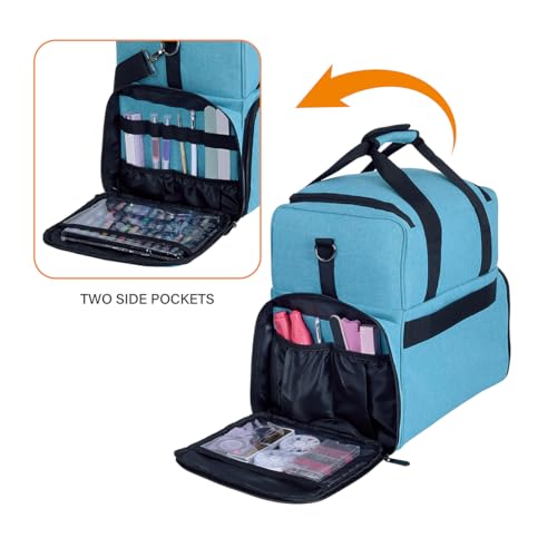 Large Makeup Cosmetic Bag with 3 Removable Case and 2 Removable Dividers Double Layer Travel Storage Organizer, Makeup Brushes Storage Section Lake Green - color: Lake Green