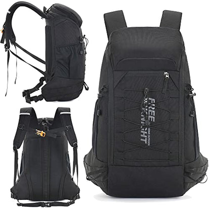 Bseash 40L Waterproof Hiking Camping Backpack with Rain Cover, Outdoor Sport Travel Daypack Rucksack for Skiing Cycling (Black) - color: Black