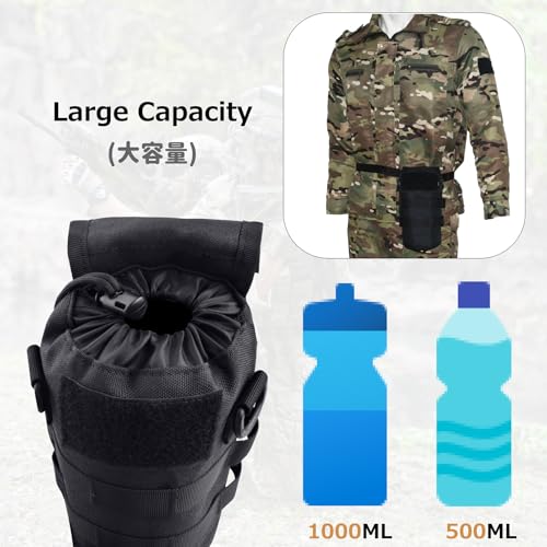 Azarxis Molle Pouches, Tactical Compact EDC Small Utility Pouch Waist Bags Sundries Storage Admin Organize Gear Gadget for Military Backpack - color: #09 Black - Water Bottle Pouch