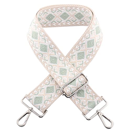 Azarxis Wide Replacement Shoulder Strap Adjustable Crossbody Canvas Webbing for Messenger Bag Laptop Computer Bag - color: #3 - Khaki & Green Rhombus