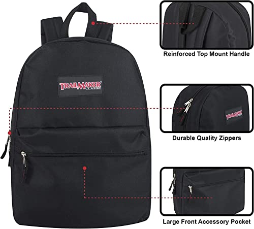 Trail maker Backpack with School Supplies for Kids - 20 Piece Back to School Supplies with 17" Backpack (Black) - color: Black Pack