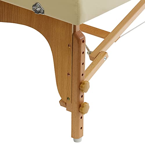 Saloniture Portable Physical Therapy Massage Table - Low to Ground Stretching Treatment Mat Platform - Cream - color: Cream