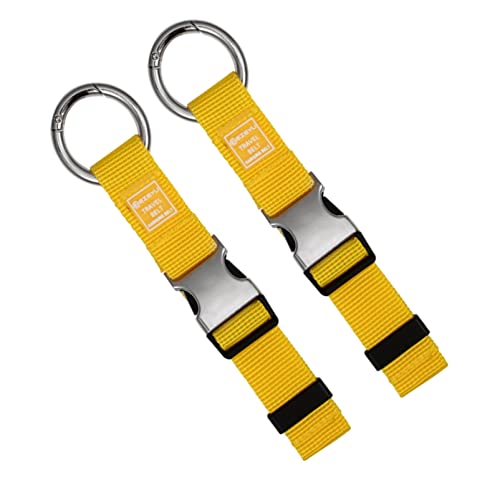 2PCS Add a Bag Luggage Strap Jacket Gripper,Heavy Duty Luggage Straps Carry-on Baggage Suitcase Straps Belts Travel Accessories,Carry Your Extra Bag Straps (Yellow) - color: Yellow