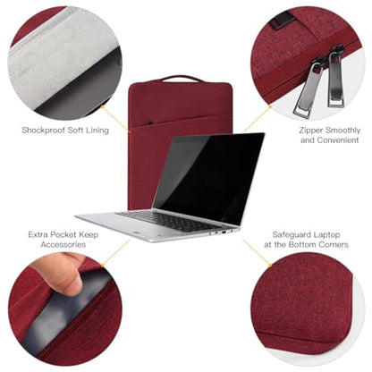 17-17.3 inch Laptop Sleeve Case for HP Pavilion 17/ Envy 17/ Dell Inspiron/Lenovo IdeaPad ThinkPad/LG Gram/MSI/ASUS ACR Notebook/Razer Blade Pro 17 Computer Bag, Wine Red - color: Wine Red, size: 17-17.3 Inch
