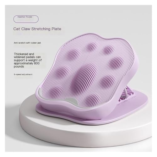 9 Level Adjustable Foldable Slant Board, Yoga Calf & Plantar Fasciitis Stretcher, Full Body Foot Ankle Stretch Balance Fitness Board For Home Gym Workout - color: Purple