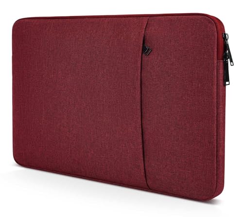 Laptop Sleeve Case 17 inch, Padded Shockproof Protective Carrying Bag for HP 17.3 Laptop/Pavilion 17/ Envy 17, 17.3-in Water-Resistant Computer Bag Cover with Accessory Pocket -Wine Red - color: Win Red, size: 17.3 inch