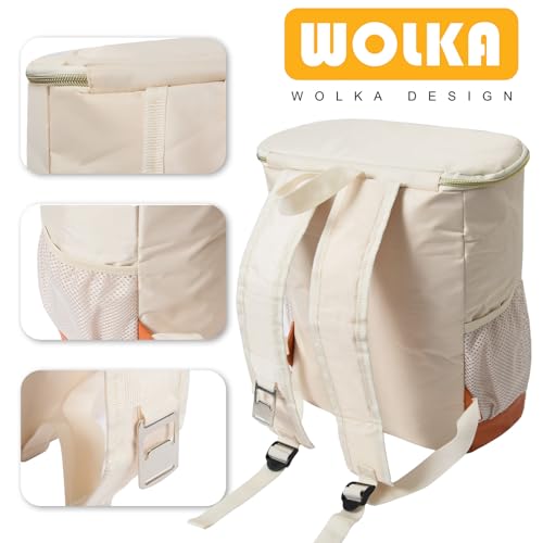 Insulated Cooler Backpack Outdoor - Leak Proof Backpack Cooler 30 Cans, Waterproof Lightweight Cooler Bag for 12h Hot/Cold Retention - Soft Cooler for Travel, Camping, Beach, Lunch - color: Creamy-White